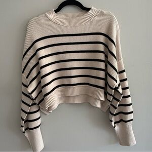 Free people easy street cropped sweater striped